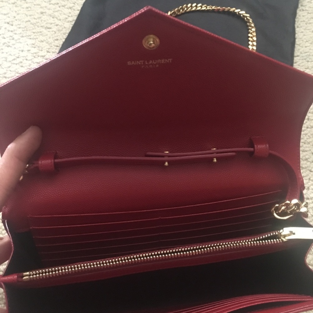 YSL red wallet purse. Comes with dust bag and box. - Picture 3 of 8